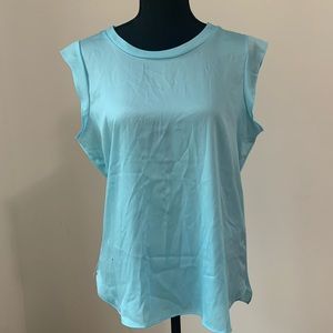 DKNY light blue top with cap sleeves. Size Small